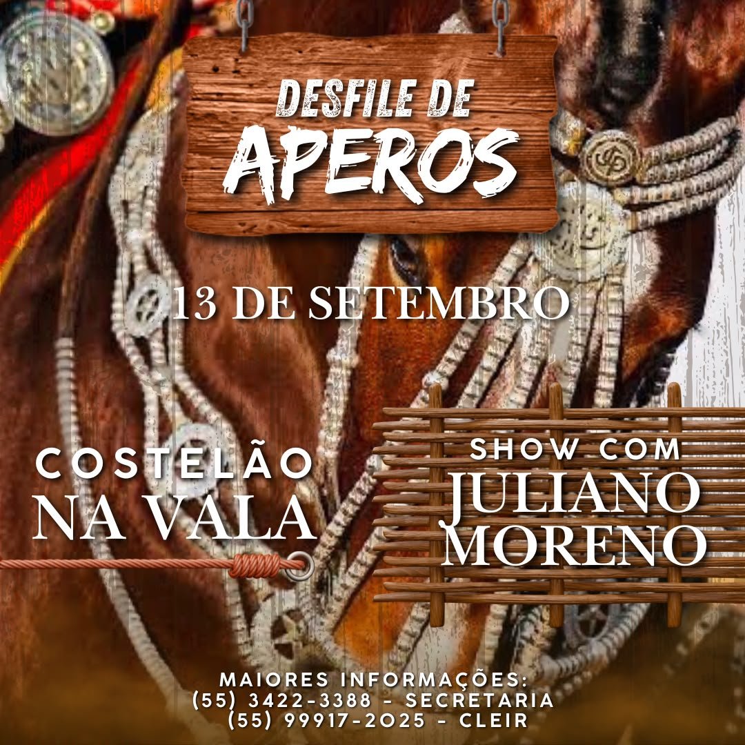 13 de setembro - Chegada da chama, Costelão na vala e show Juliano Moreno